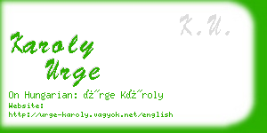 karoly urge business card